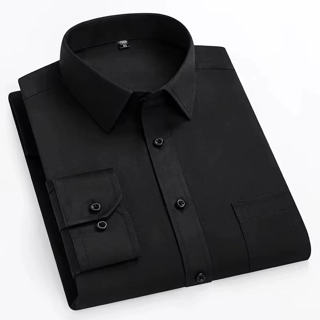 Plus Size 11XL 10XL Men's Long Sleeve Formal Shirt - Work & Party Ready