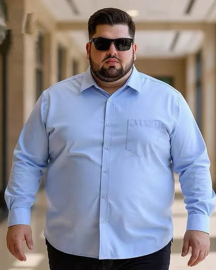 Plus Size 11XL 10XL Men's Long Sleeve Formal Shirt - Work & Party Ready
