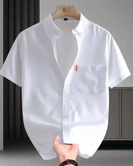 Plus Size 5XL Men's Casual Short Sleeve Cotton Dress Shirt