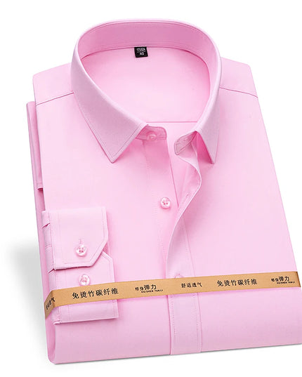 Plus Size Bamboo Fiber Shirts for Men - Soft Long Sleeve Stripe