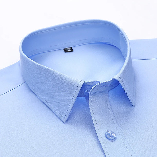 Plus Size Bamboo Fiber Shirts for Men - Soft Long Sleeve Stripe
