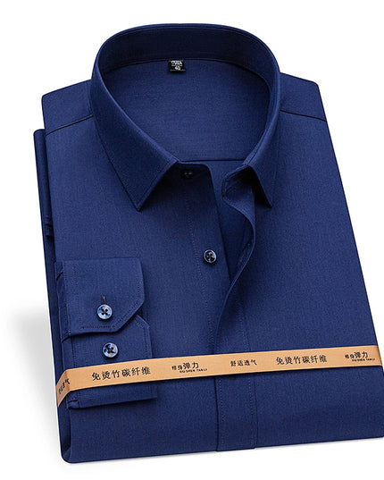 Plus Size Bamboo Fiber Shirts for Men - Soft Long Sleeve Stripe