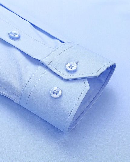 Plus Size Men's Business Shirts - Soft Bamboo Fiber, Long Sleeve