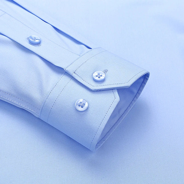 Plus Size Men's Business Shirts - Soft Bamboo Fiber, Long Sleeve