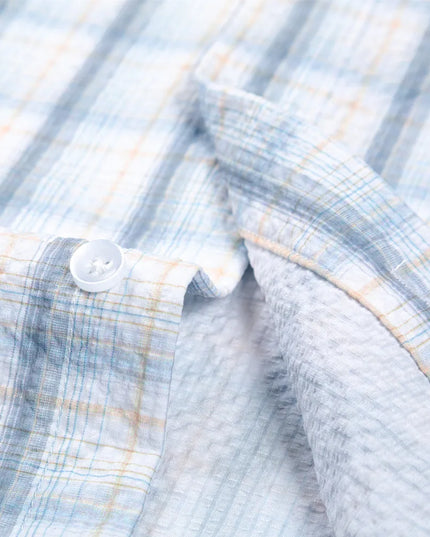 Premium Checkered Bamboo Fiber Shirts - Slim Fit, Breathable Summer Tops
