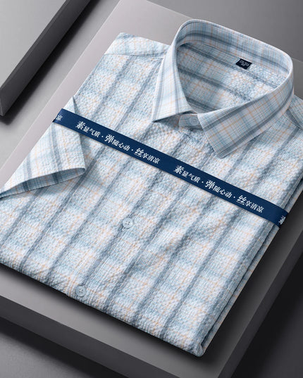 Premium Checkered Bamboo Fiber Shirts - Slim Fit, Breathable Summer Tops