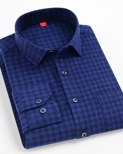 S-4XL Men's 100% Cotton Plaid Shirt - Luxury Comfort for Spring 2024