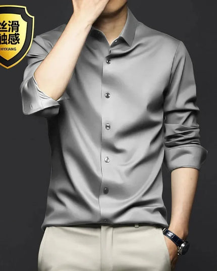 S-5XL Men's Long Sleeve Shirt - Non-Iron Wrinkle Resistant Casual