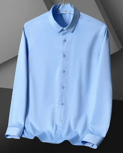 S-5XL Men's Long Sleeve Shirt - Non-Iron Wrinkle Resistant Casual