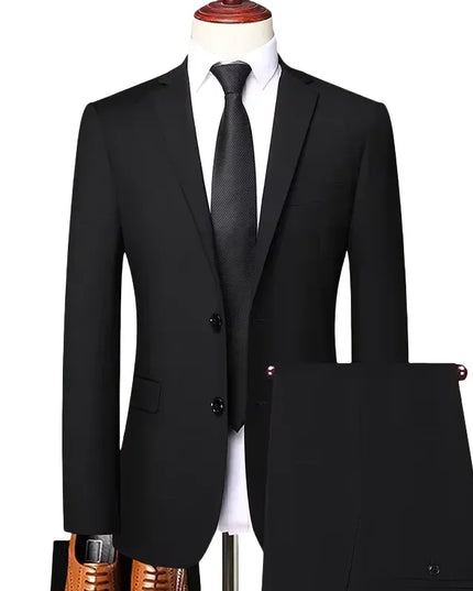 S-8XL Men's Slim-Fit Blazer & Pants - Trendy Business Casual Suit