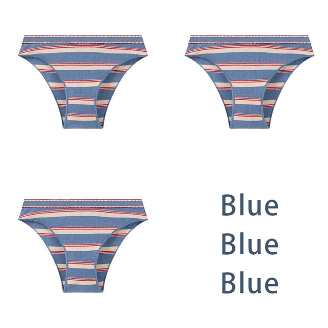 3PCS/Set  Striped Panties Underwear - VOLDRI