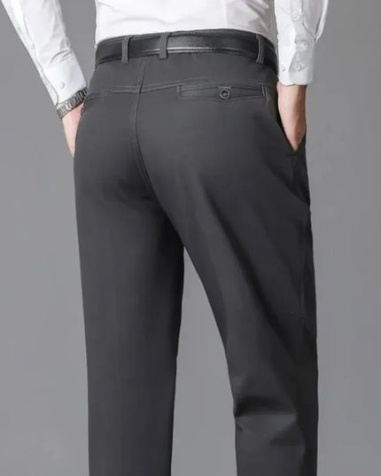Men's 100% Cotton Autumn Thick Summer Thin Trousers Fashion Cargo Pants Smart Casual Solid Khaki Gray Brand Suit Pants KOACUS -   | Stylish & Elegant Fashion by Voldri
