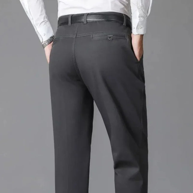 Men's 100% Cotton Autumn Thick Summer Thin Trousers Fashion Cargo Pants Smart Casual Solid Khaki Gray Brand Suit Pants KOACUS -   | Stylish & Elegant Fashion by Voldri