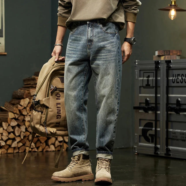 Classic Men's Harem Jeans Autumn New Style Fashion Retro Loose Jeans Street Hip Hop Y2kbaggy Work Pants -   | Stylish & Elegant Fashion by Voldri