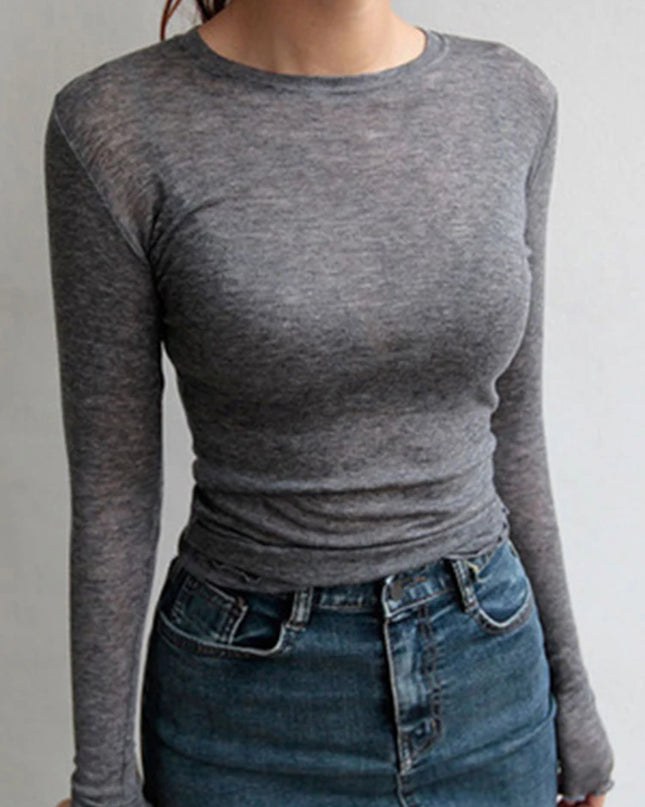 Plain T-shirts Casual Tops