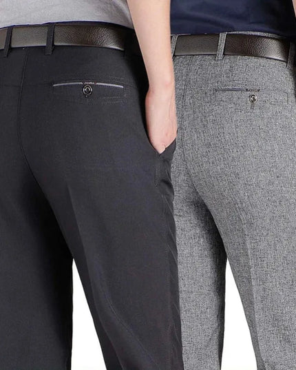 Men's Casual Business Suit Pants Men Mid Full Length Soft Trim Brand Work Trousers Regular Straight Black Gray Large Size 28-40 -   | Stylish & Elegant Fashion by Voldri