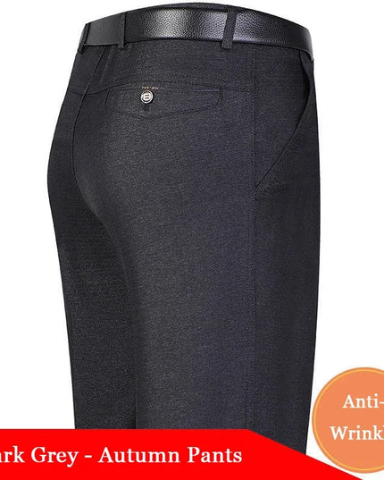 Voldri Men's Slim Fit Dress Pants - Grey Casual Business Trousers -   | Stylish & Elegant Fashion by Voldri