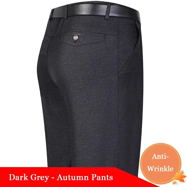 Voldri Men's Slim Fit Dress Pants - Grey Casual Business Trousers -   | Stylish & Elegant Fashion by Voldri