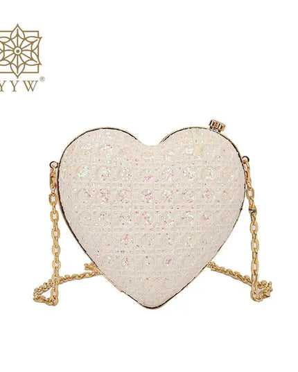 Rhinestone Love Heart Clutch - VOLDRI