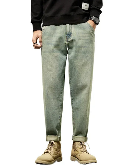Voldri Men's Harem Pants - Retro Solid Color, Comfortable Fit