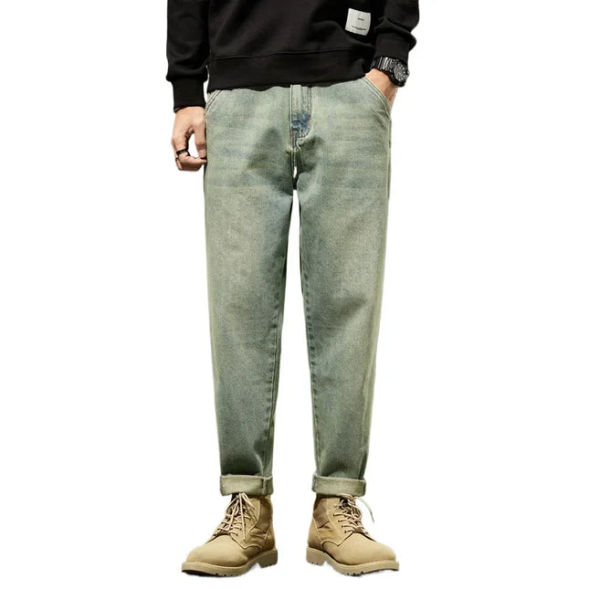 Voldri Men's Harem Pants - Retro Solid Color, Comfortable Fit -   | Stylish & Elegant Fashion by Voldri