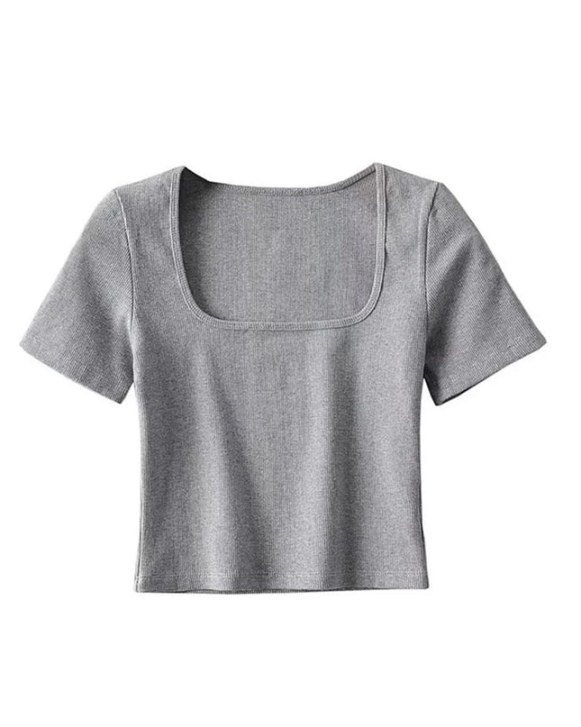 Square Neck  Crop T-shirt