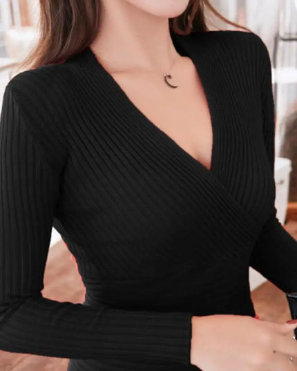 Sexy Deep V Neck Sweater - VOLDRI