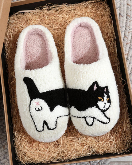 Pet Pattern Embroidery stuffed Slippers