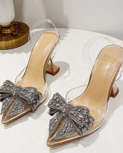 Crystal Sequined Bowknot Sandals - VOLDRI