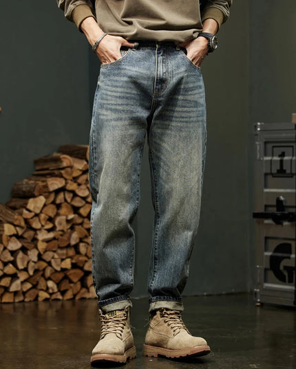 Classic Men's Harem Jeans Autumn New Style Fashion Retro Loose Jeans Street Hip Hop Y2kbaggy Work Pants -   | Stylish & Elegant Fashion by Voldri