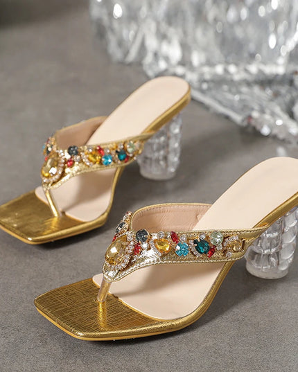 Gem Rivet Slippers Sandals - VOLDRI