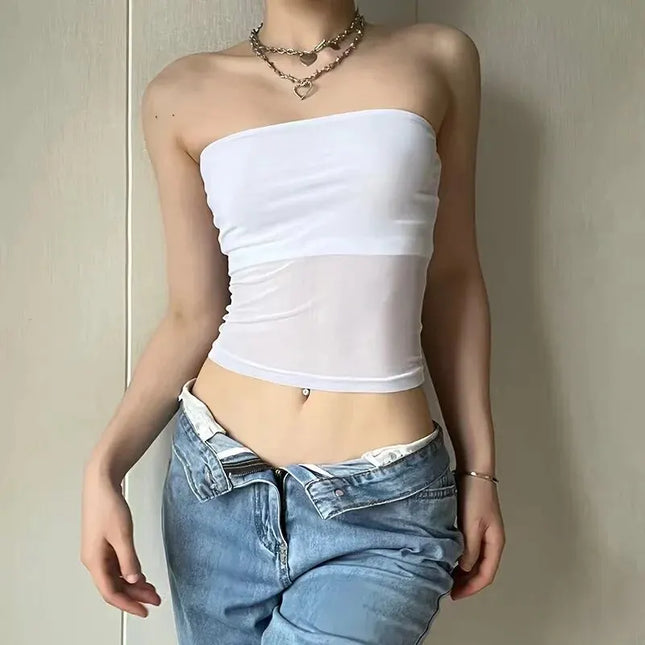 Mesh Corset Crop Top