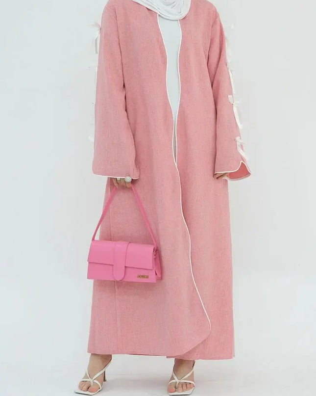 Open kaftan Pink Abaya