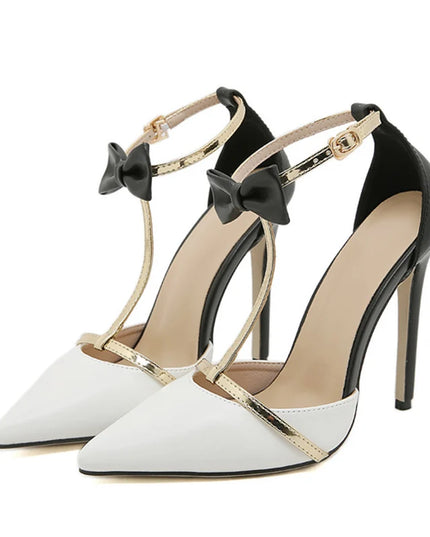 Bowknot Ankle Strap High Heels - VOLDRI