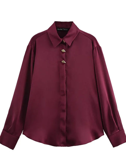 Casual Chic Satin Shirts - VOLDRI