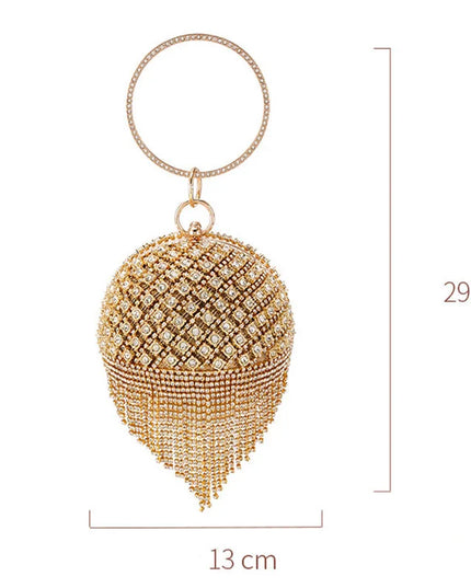 Luxury Rhinestone Round Ball Evening - VOLDRI