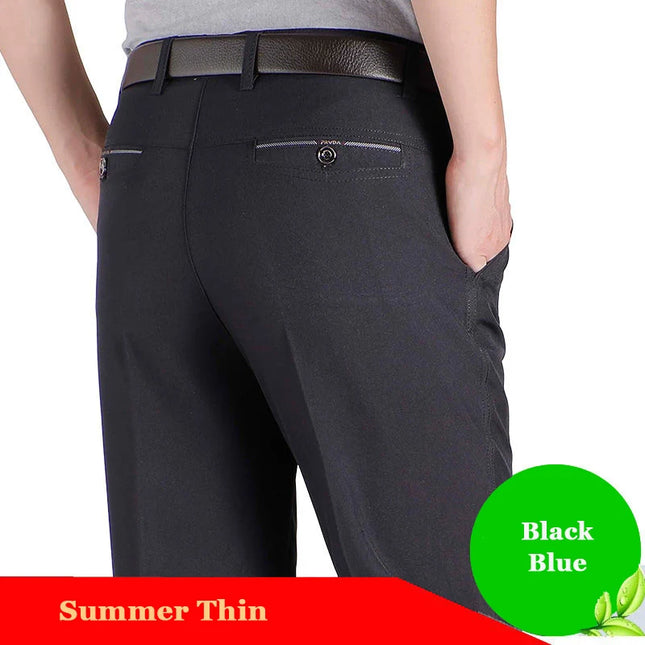 Voldri Men's Lightweight Business Pants - Gray & Black Casual Trousers -   | Stylish & Elegant Fashion by Voldri