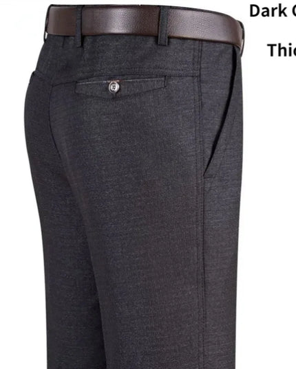 New Men's Summer Thin Business Pants Autumn Fashion Solid Gentle Thicken Casual Trousers Male Brand Suit Pant Black Gray KOACUS -   | Stylish & Elegant Fashion by Voldri