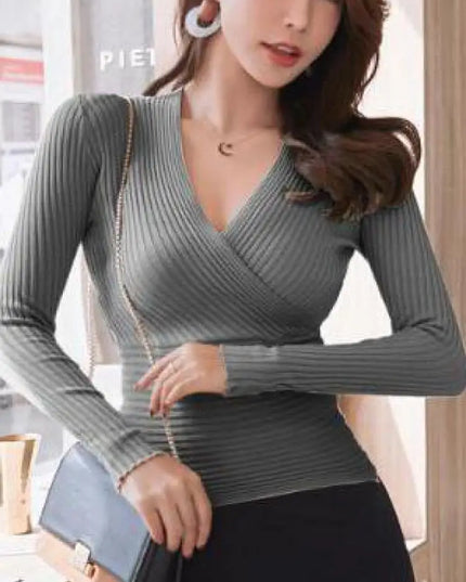 Sexy Deep V Neck Sweater - VOLDRI