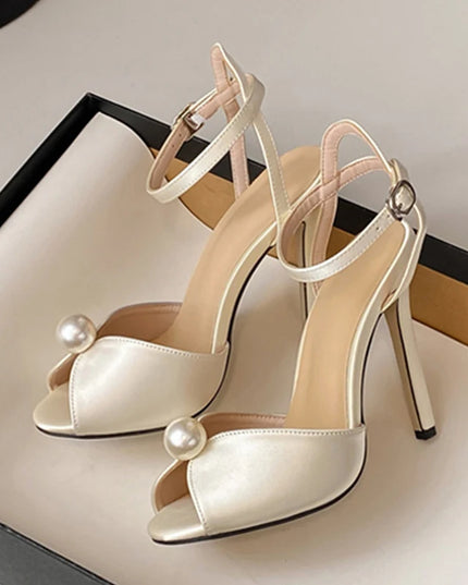 Cozy Silk Peep Toe 11CM Thin Heels - VOLDRI