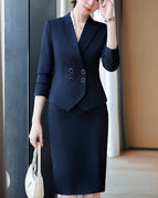 Navy Skirt Suit