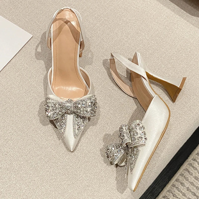 Sequined Crystal Bowknot  Sandal - VOLDRI