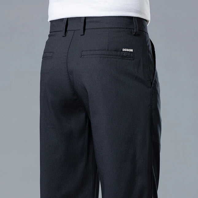 2026 Spring Summer Men's Lightweight Slim Straight Casual Pants Premium Lyocell Micro-elastic brand clothing youth thin trousers