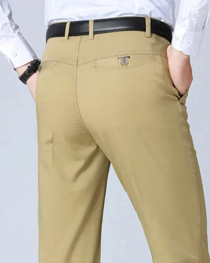 Men's 100% Cotton Autumn Thick Summer Thin Trousers Fashion Cargo Pants Smart Casual Solid Khaki Gray Brand Suit Pants KOACUS -   | Stylish & Elegant Fashion by Voldri
