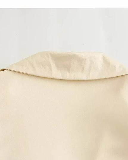 Casual Satin Beige Tops - VOLDRI