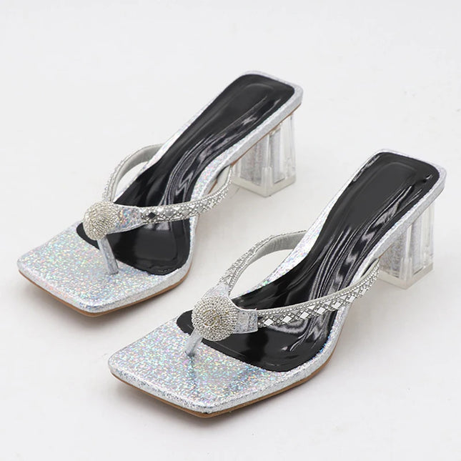 Glitter Rhinestones Low Heels - VOLDRI