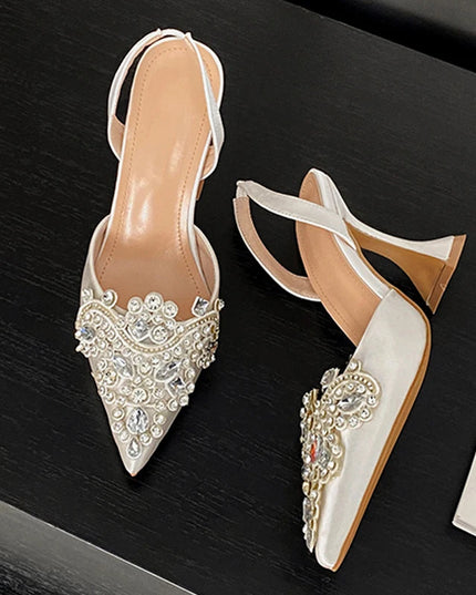 Crystal Rhinestone Pumps High Heels - VOLDRI