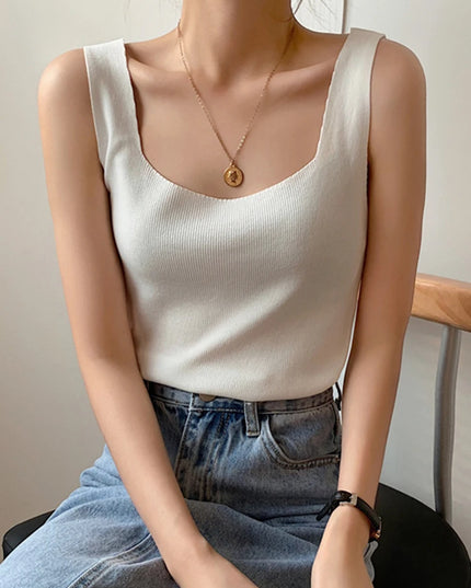 Casual Off Shoulder Tank Top - VOLDRI