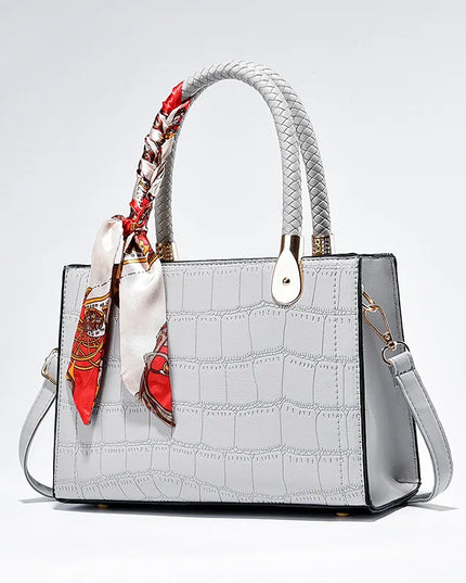 Crocodile Pattern PU Leather Tote Bag - VOLDRI