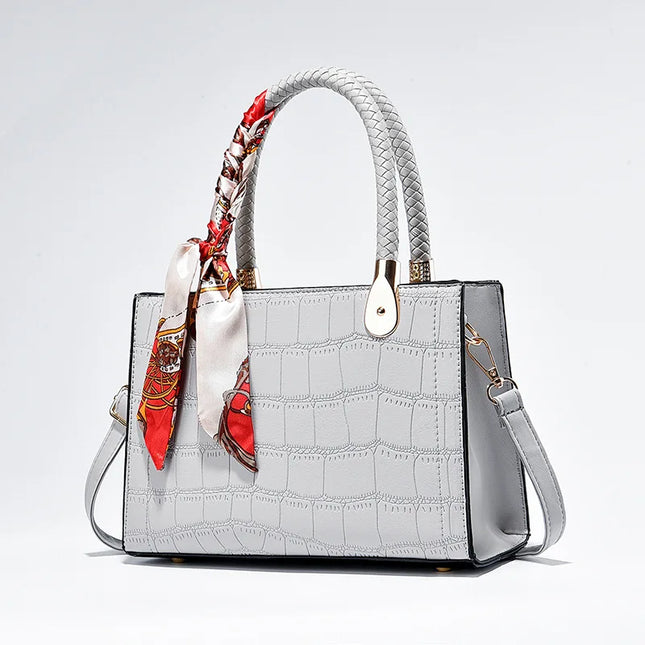 Crocodile Pattern PU Leather Tote Bag - VOLDRI